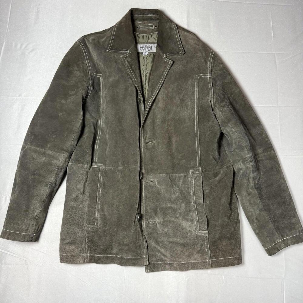 Wilsons Leather Suede Olive Jacket Medium